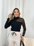 BLUSA CANELADA RECORTE EM TULE 5971
