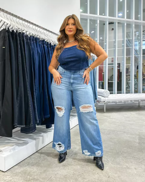 CALÇA WIDE LEG JEANS 8076 - comprar online