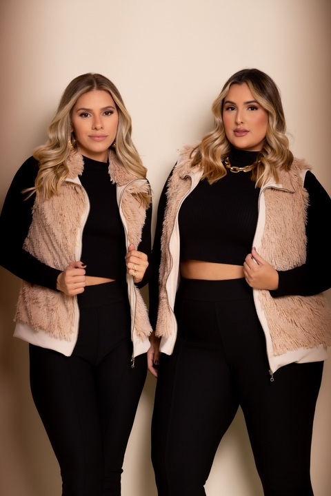 COLETE PELO FORRADO BEGE 19003