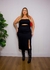 VESTIDO CANELADO SEM ALÇA PRETO - comprar online
