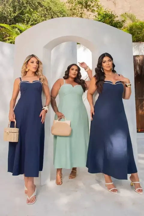 VESTIDO MIDI C/ DETALHES BUSTO 8470 - comprar online