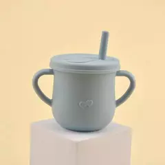 Vaso de silicona con sorbete y asas