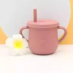 Vaso de silicona con sorbete y asas - From Beirut Tienda Mayorista