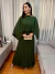 Vestido Plissado com Capa