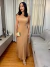 Vestido Plissado com Capa