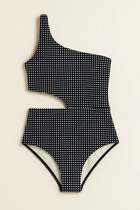 Trikini cuadrillé negro