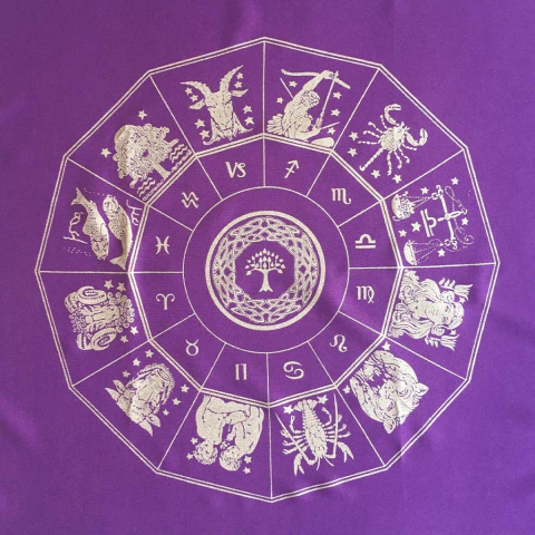 Toalha Tarô do Zodíaco Roxa