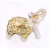 Elefante floral prata e dourado - grande na internet
