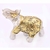 Elefante floral prata e dourado - grande