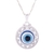 Gargantilha Olho Grego com Círculo de Strass Prata - 18mm