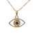 Gargantilha Olho com Strass Ouro - 10x18mm