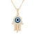 Gargantilha Hamsa com Olho Grego Ouro - 20mm