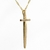 Gargantilha espada com strass 40mm - ouro