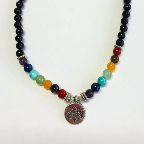 Colar Japamala 108 contas em Pedra 7 Chakras - Pedra da Estrela