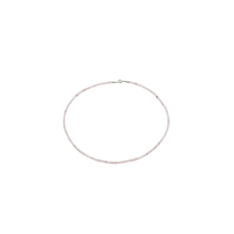 Colar Choker em Pedra Quartzo Rosa Facetada 3mm