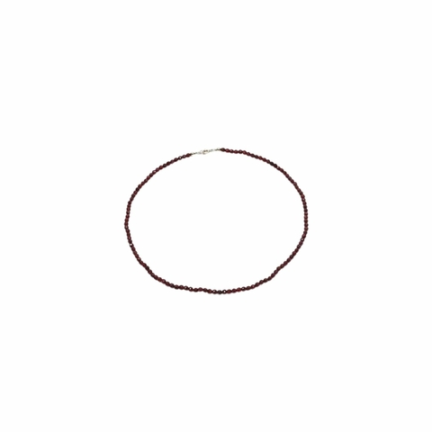 Colar Choker em Pedra Granada Facetada 3mm