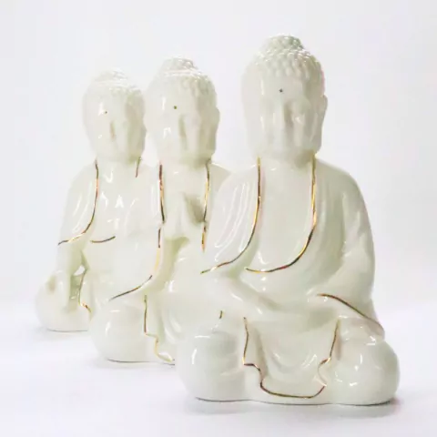 Luminária Buda Tibetano em Porcelana