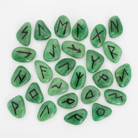 Jogo de Runas Quartzo Verde
