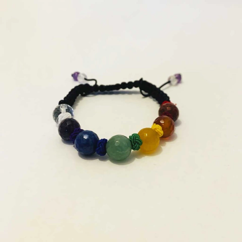 Pulseira com Pedras dos 7 Chakras Facetada Com cordão ajustável - comprar online