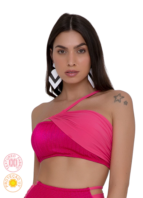 BIQUÍNI TOP UNILATERAL TEXTURAS