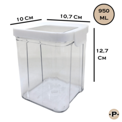 Frasco acrílico blanco 700ml hermético - tienda online