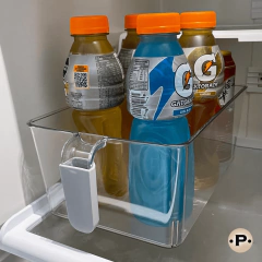 Organizador de heladera acrilico con manija grande - comprar online