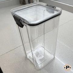 Frasco acrílico negro 1300ml hermético - Prego Hogar