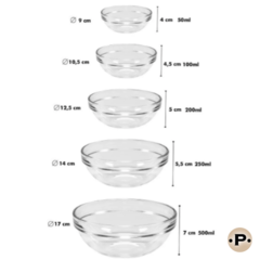 Set de bowls vidrio x5 pastel - Prego Hogar