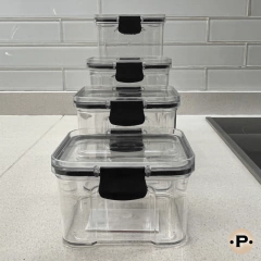 Frasco acrílico negro 1300ml hermético - Prego Hogar