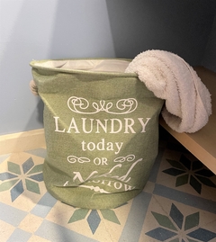 Canasto ropa Laundry Verde - comprar online