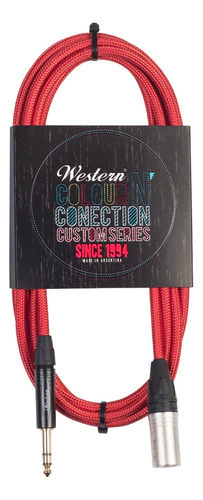 Cable Xlr Macho A Plug 6.5 Estereo 2m Rojo De Tela