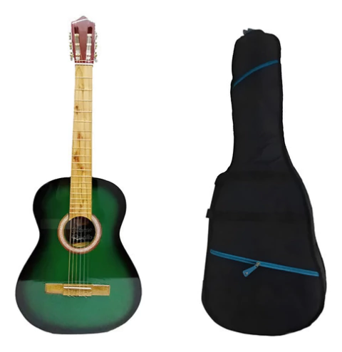 Guitarra Criolla De Estudio Verde + Funda