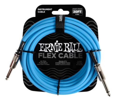 Cable Plug Ernie Ball Flexibla Azul 6 Metros