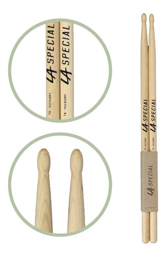 Palillos De Bateria La Special 7a - Baquetas Punta Madera