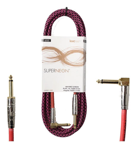 Cable Plug - Plug L 1/4 Kwc Super Neon 3 Metros Mallado