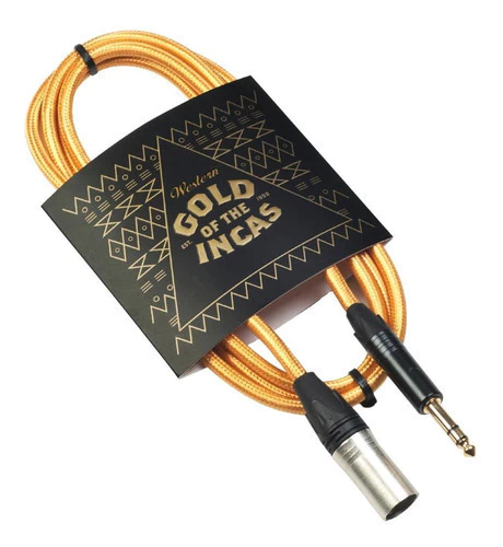 Cable Xlr A Plug Estereo Entelado Dorado Western 1.5 M