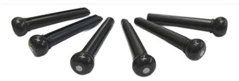 Set 6 Pines Negros Para Puente Guitarra Acústica De Plástico