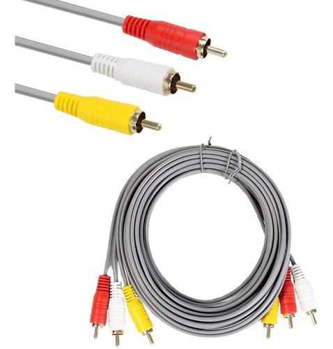 Cable 3 Rca A 3 Rca Audio Video Vapex De 5 Metros Dvd Tv