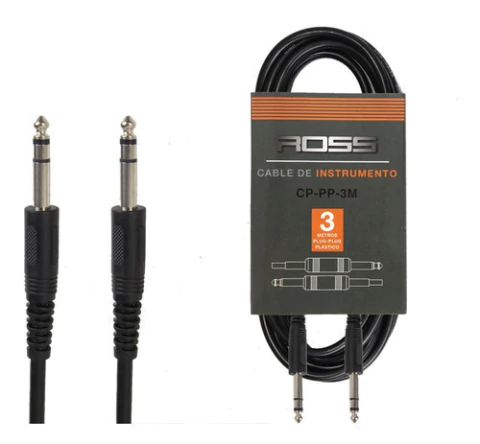 Cable Plug - Plug Ross De 3 Metros Instrumento Guitarra Bajo