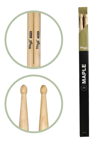 Palillos De Bateria Stagg 5b Punta De Madera Sm5b