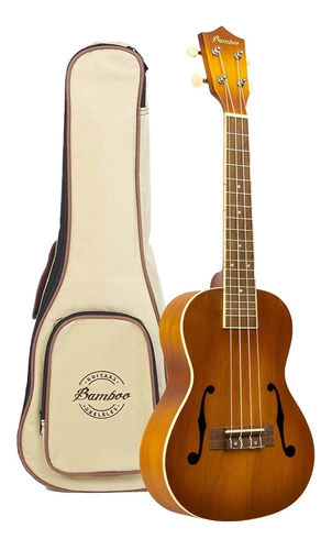 Ukelele Concierto Natural Bamboo U-23 Violin Con Funda Y Pua