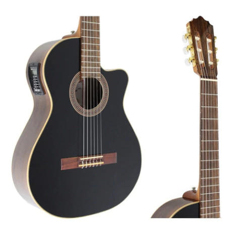 Guitarra Clasica Electro Criolla Fonseca 40 Kec Negra Con Eq