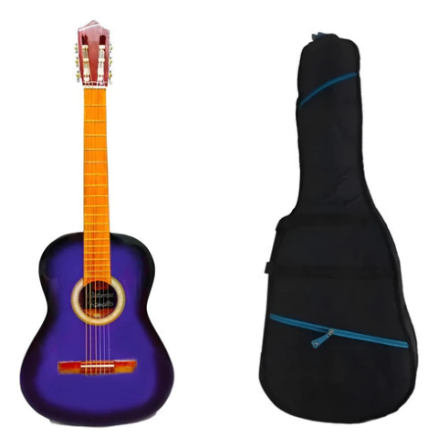 Guitarra Criolla Violeta Con Funda Acolchada Envío