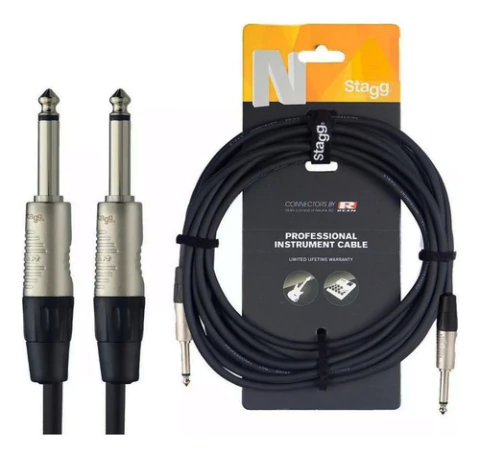 Cable Guitarra Electrica Stagg Ngc10r Plug A Plug 10 Metros
