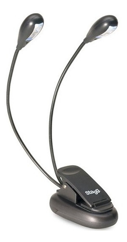 Luz De Atril Clip / Lectura Partitura Stagg 2 Brazos 4 Leds