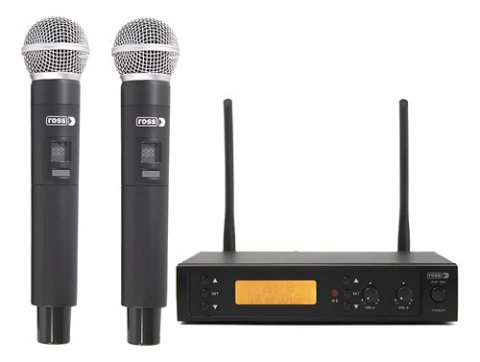 Sistema Inalámbrico Micrófono Uhf Doble De Mano Ross Fup-002