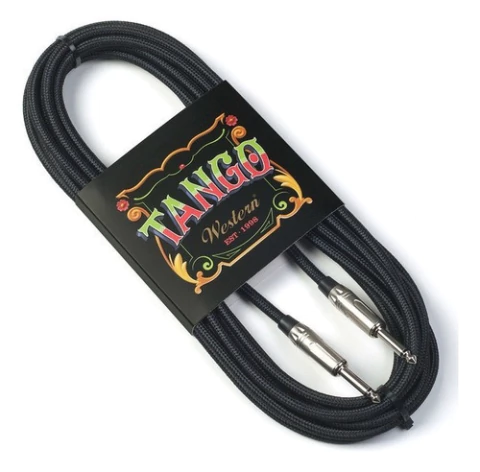 Cable Plug Guitarra Bajo Western 6mts Recto Tela Negro