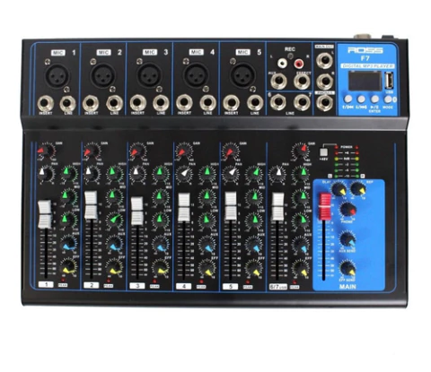 Consola Mixer Ross F7 - 8 Canales Bluetooth Phantom Power
