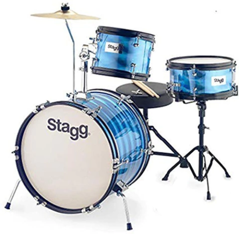 Bateria Niño 3 Cuerpos Banqueta Stagg Fabj316 Azul