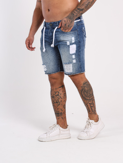 Bermuda Jeans Destroyed Jogador - comprar online